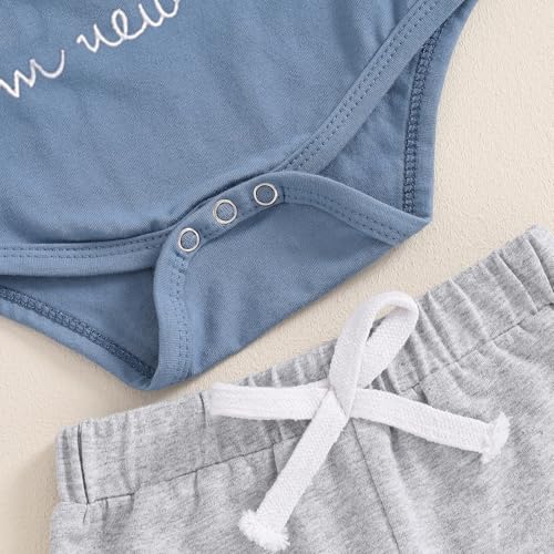 Newborn Baby Boy Clothes Hi I'm New Here Coming Home Outfit Letter Print Romper Pant Fall Winter Baby Boy's Clothing4