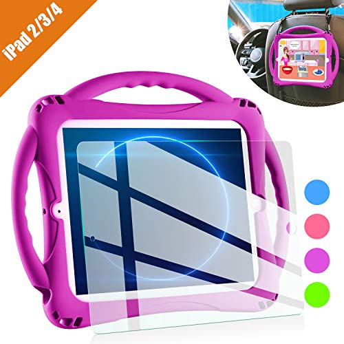 TopEsct iPad 2 Case for Kids, Shockproof Silicone Handle Stand Case Cover&