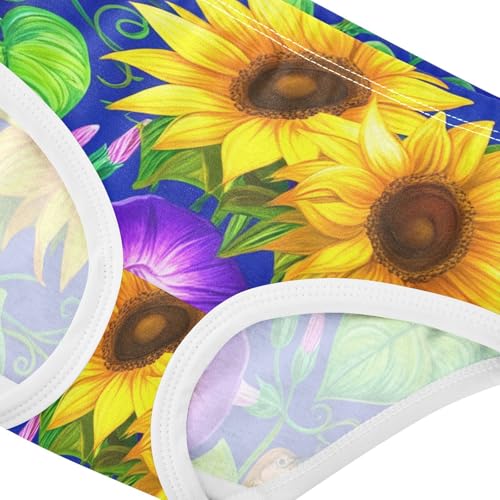 Sunflowers Morning Glory Flower Cute Panties Girl Girls Underwear Toddlers Cotton Cartoon Underpants Briefs 2t4