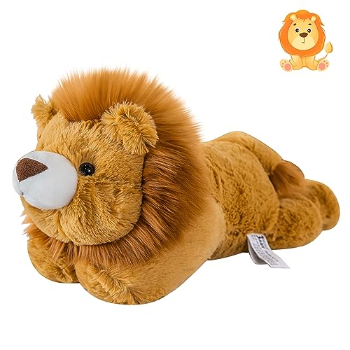 Gisqis Giant Lion Stuffed Animals 17' Large Stuffed Lion Plush Pillow Throw Super Soft Cushion Realistic Valentine Birthday Gifts for Kids Girlfriend Bedroom Decor