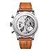 Imagen de Undone Urban Cronógrafo Híbrido Mecánico Cuarzo Salmón Acero Cuero Marrón Vintage Reloj Hombre