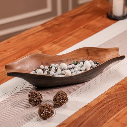 Image of Prakriti Multipurpose Decorative Tray for Home Decor & Kitchen Storage | Beautiful Acacia Wood Tray | 45.72 x 8.89 cm