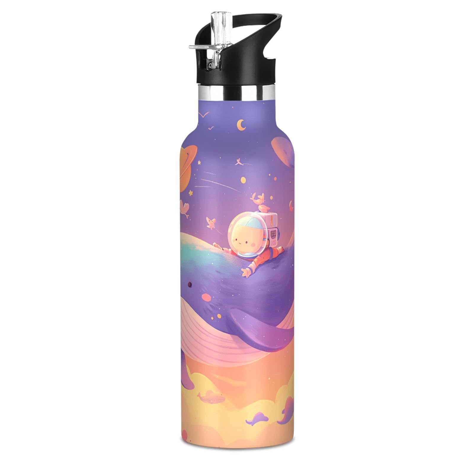 Kaaviyo Boys Pattern Whale Blue Sunset Art Water Bottle Stainless Steel Jug Insulated Vacuum Cup For Girls(600Ml)
