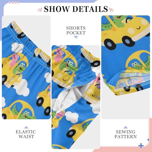 ALAZA Alligator Driving Cloud Blue Pajama Lounge Pants Long Sleep Pajama Bottoms with Pockets4