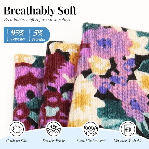 Image of Awumbuk Wide Headbands for Women Knotted No Slip Head Bands Soft Turban Headband Hair Accessories Boho African Solid Color Head Wraps for Women Yoga Workout (Floral purple)