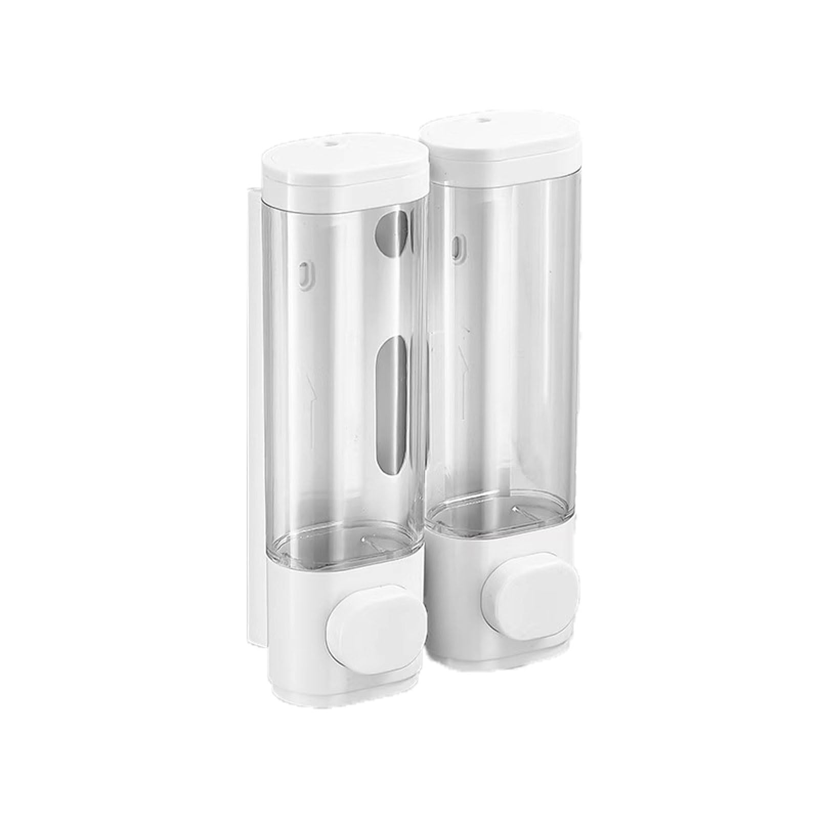 dispenser per sapone Dispenser di sapone a parete, contenitore Compatible with gel da 300 ml, flacone singolo/doppio, adatto bagni grande(Wit,Double head)
