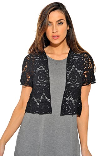 Just Love Bolero Shrug Paisley Crochet Knit Women Cardigan