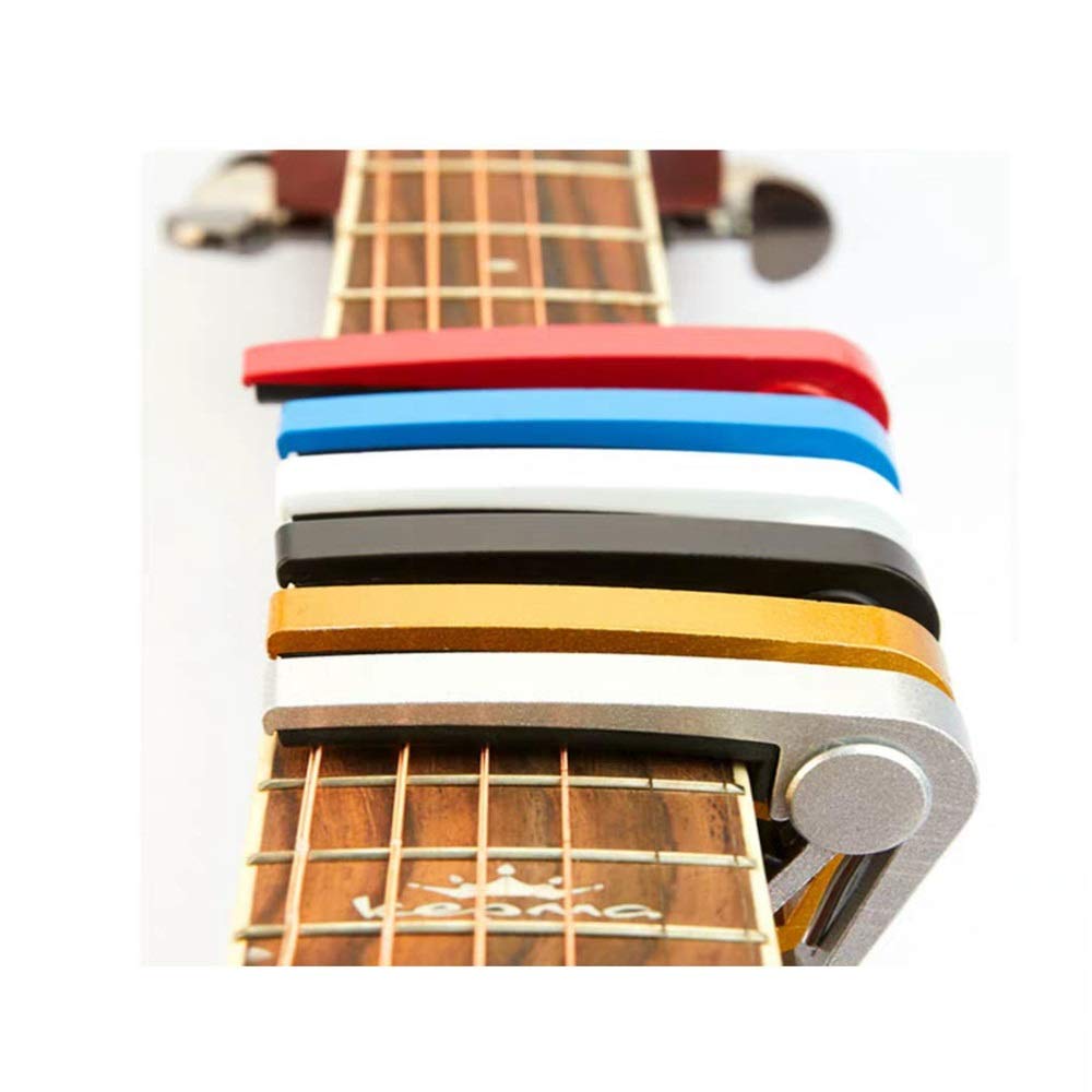 Capotasto per Chitarra Accessori per Chitarra Capotasto per Chitarra in Metallo Utilizzato per Chitarra Folk ed Elettrica Capotasto in Lega di Zinco per Trasposizione Facile (Color : Black, Size : O