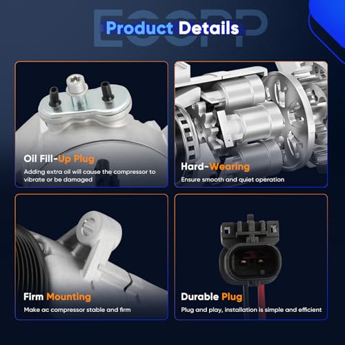 Image of ECCPP AC Compressor 2015-2016 for Chevrolet Colorado for GMC Canyon 3.6L