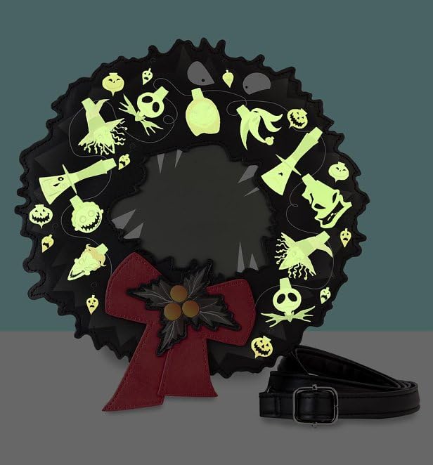 Loungefly Nightmare Before Christmas Wreath String Lights Glow Crossbody Bag2
