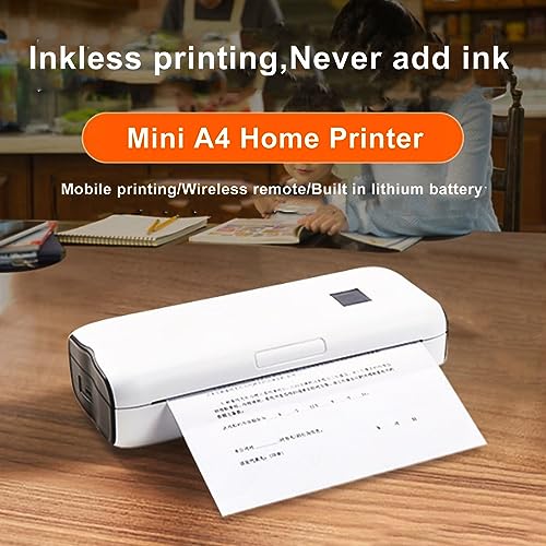 Image of Fafeicy A4 Thermal Printer Bluetooth Portable Thermal Label Printer Inkless Wireless with BT Connection for iOS Androids Smartphones Home School Office