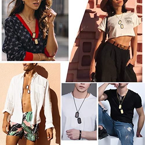 PROSTEEL Militärischen Erkennungsmarken 2 personalisiert Dog Tags im Armeestil mit Kugelkette und Silikon Edelstahl Medical Alert Anhänger Halskette Name Texte Gravur für Geburtstag Vatertag