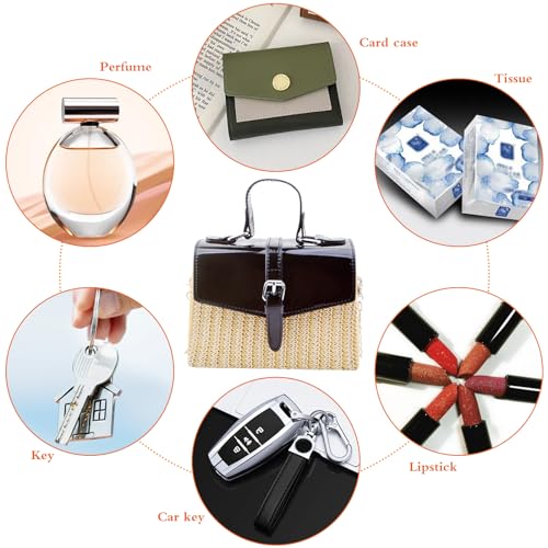 1pcs Handwoven Square Straw Handbag Shoulder Purse Retro Small Straw-woven Leisure Box Tote Rattan Bag Crossbody Bag With Chain Strap for Women Ladies Summer Beach4