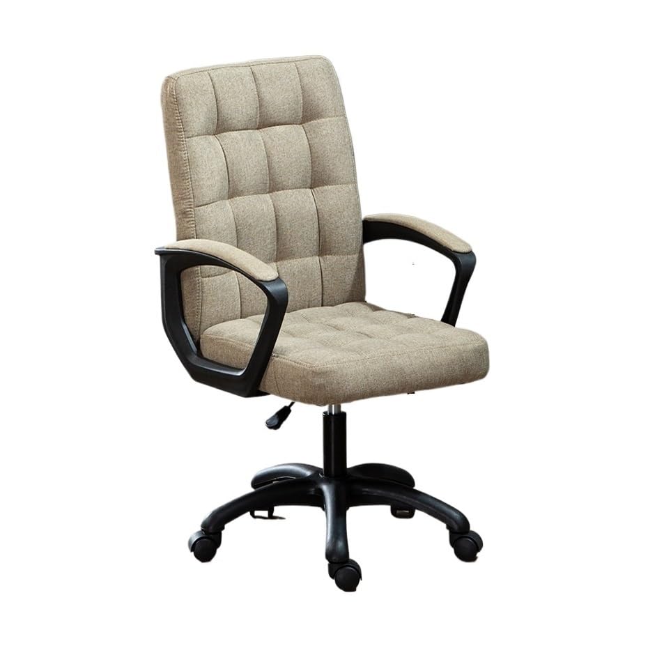 Ergonomiczne krzesło do gier komputerowych – wysokie oparcie, domowe krzesło biurowe z podłokietnikami i kółkami, wygodna poduszka materiałowa, do nauki i użytku kierowniczego, khaki