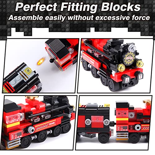 Cobfdha Train Sets Toys For Kids Age 8-12, 8-In-2 Building Blocks Kits For 12-16 Year Old Teen Boys Girls, Stem Engineering Robot Toy, Christmas Birthday Gifts For Kids Ages 6 7 9 10 11 14 (766 Pcs) #TOP5