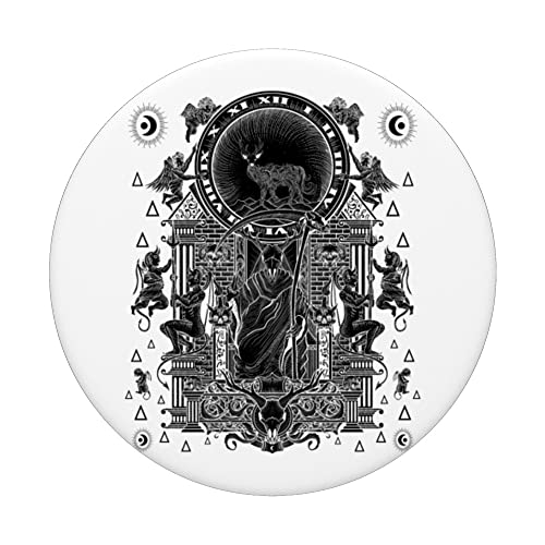 Esoteric Death Tarot Card Art Design Illustration PopSockets Swappable PopGrip, Black - Image 3