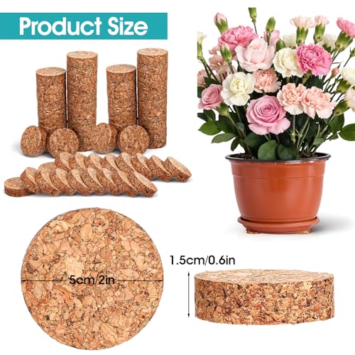 30pcs Invisible Plant Pot Feet, 2 Inch Planter Feet Non-Slip Surface,Indoor Outdoor Solid Corkwood Planter Pot Lifters for Plants Flowers - Image 4