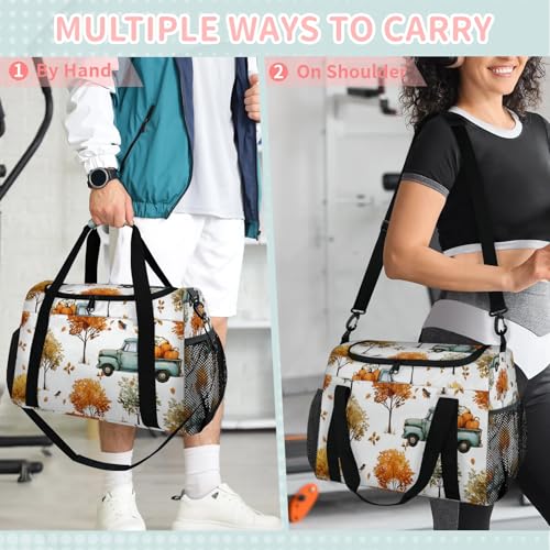 Kizmoglux Truck Pumpkin Tree Travel Duffel Bag Weekender Overnight Bags for Women Men Foldable Waterproof Tote Bag with Trolley Sleeve4