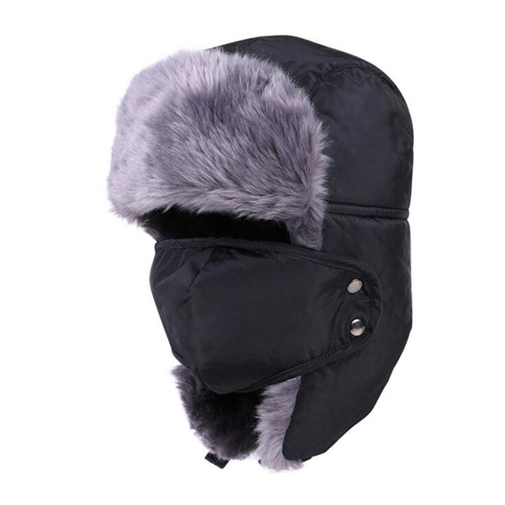 FENOKD Winter Men's and Women's Earmuffs Plus Velvet Thickening Hat Outdoor Travel Warm Hats (A Talla ?Nica)?A-Talla ?nica