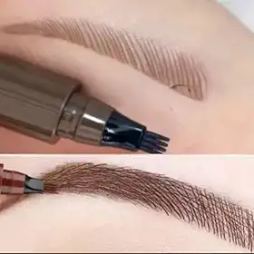Caneta Sobrancelha Barba À Prova D 'água Fio a Fio Microblanding Castanho Escuro QUERO LOJINHA DA DAY