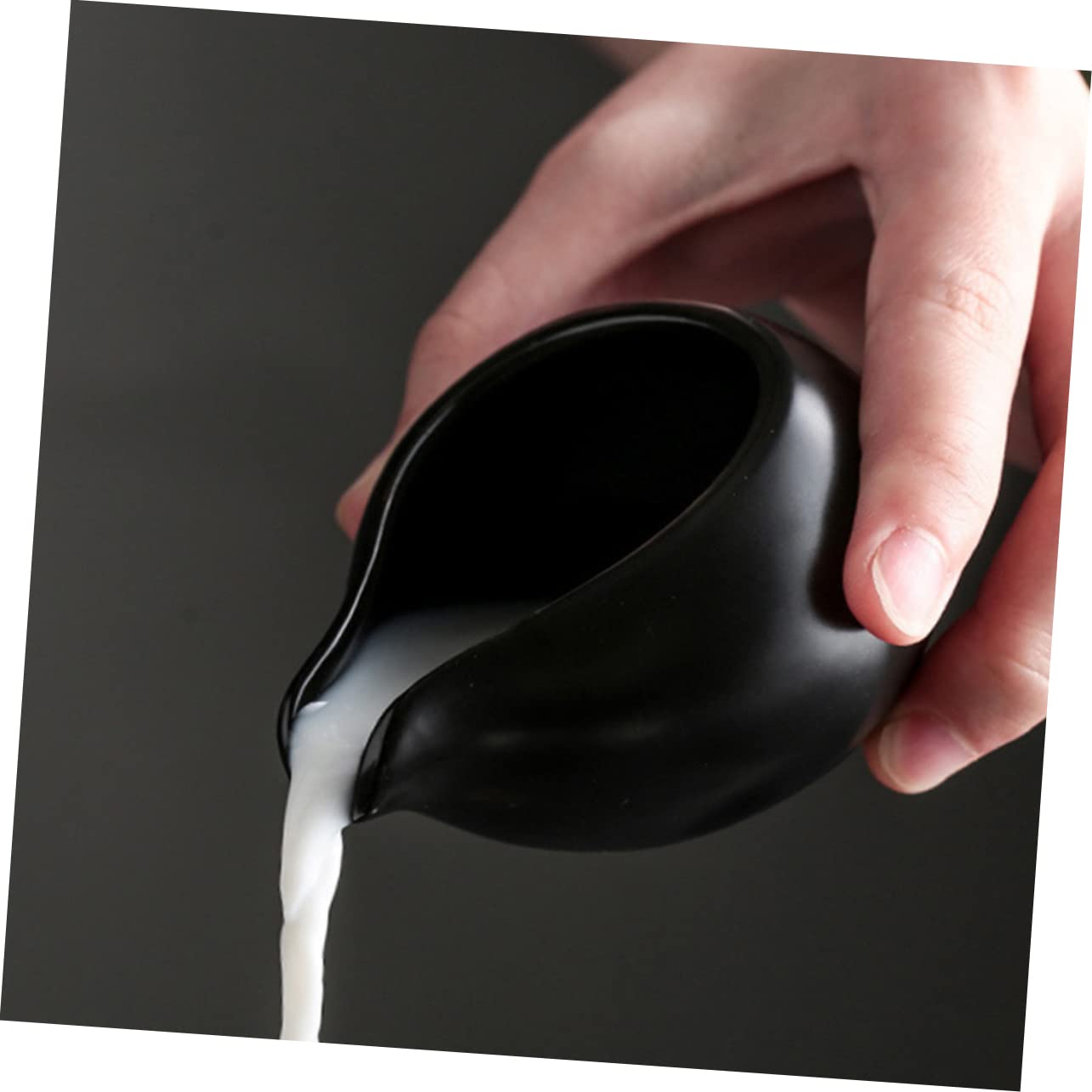Brocca Latte in Ceramica Nera, Set 3 Pezzi per Servizio