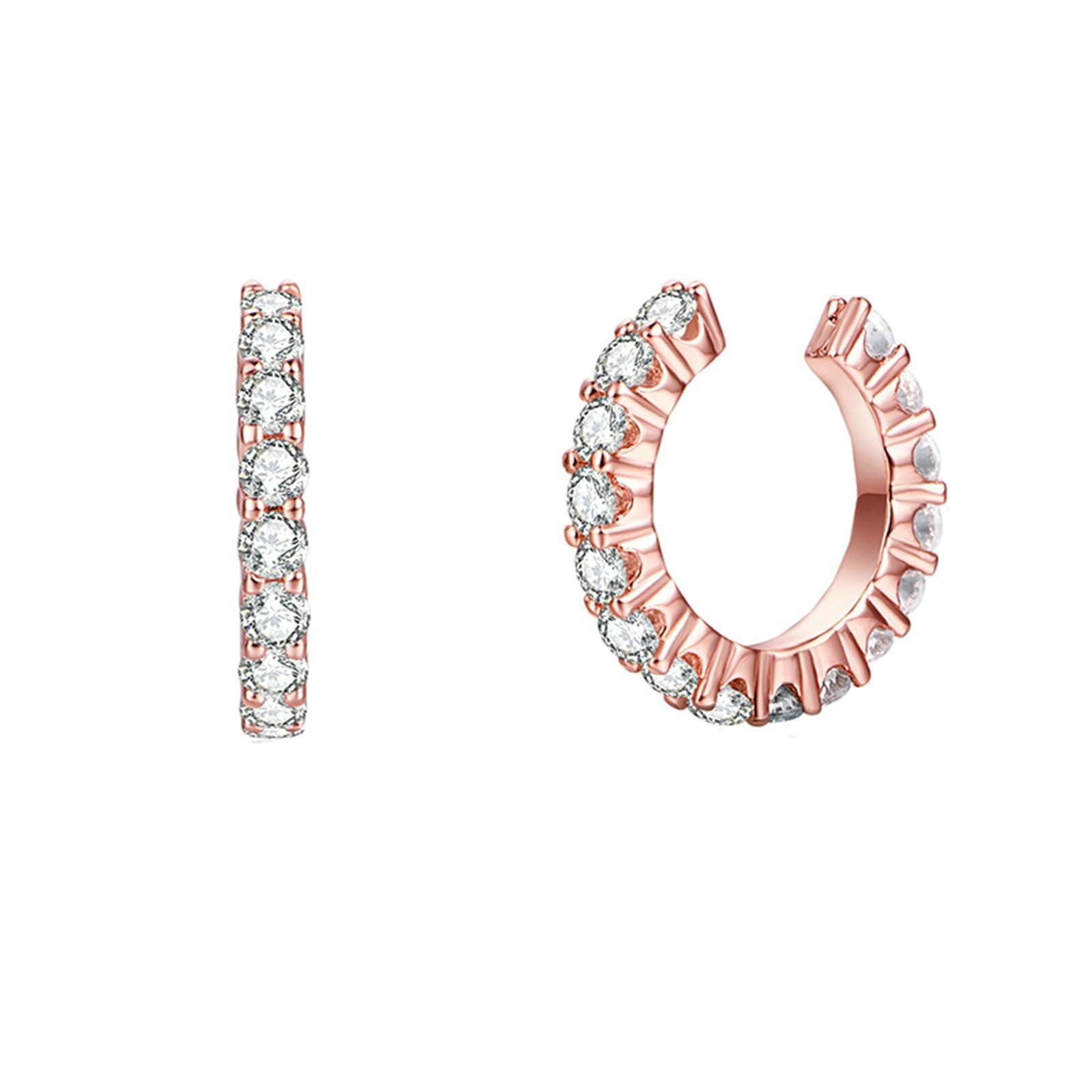 Ohrringe ohne Ohrlöcher Gold 750, Ohrclips Damen Hoop mit Moissanit Ear Cuff Ohrringe Allergiefrei für Frauen Hochzeit