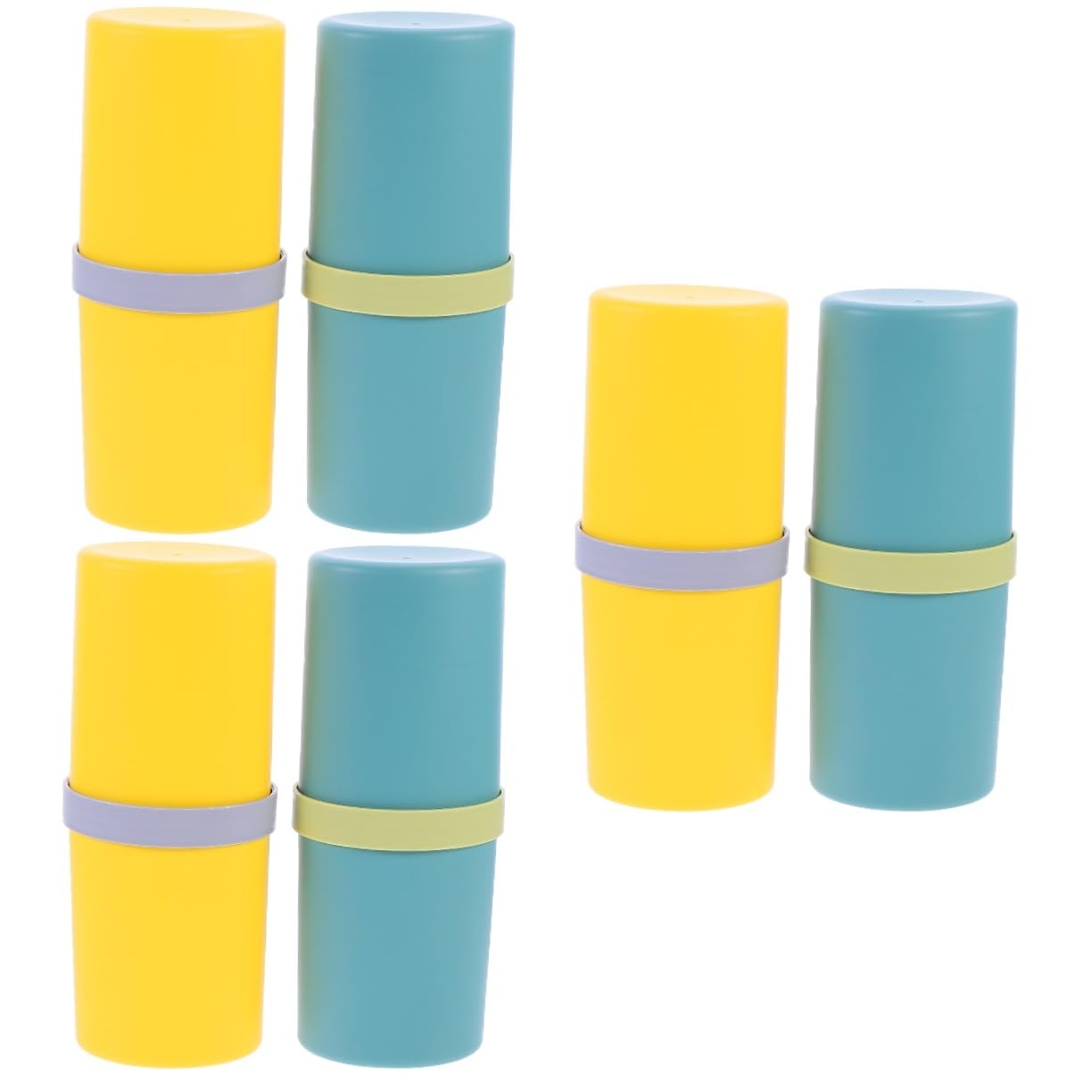 Juego de 6 cepillos de de Viaje, diseño de Elfo + Orejas + marrón + Bolsa de Embalaje para Tartas, Soporte para Vasos, contenedor para Cepillo de, Estuche para Cepillo de