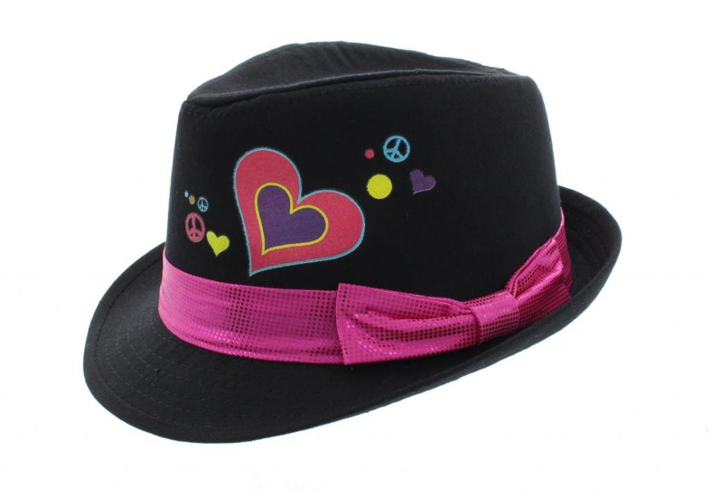 Peace and Love Styled Fedora Black