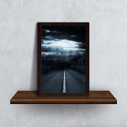 Image of ArtzFolio Light In Night | Paper Wall Poster Dark Brown Frame with Acrylic Glass | 9 x 13 inch (23 x 33 cms)