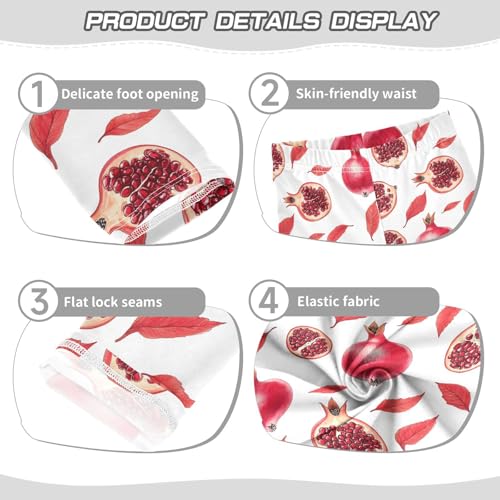 ALAZA Girls' Leggings Children's Yoga Pants Skinny Printed Dance Pomegranate Red Comfortable 4T2