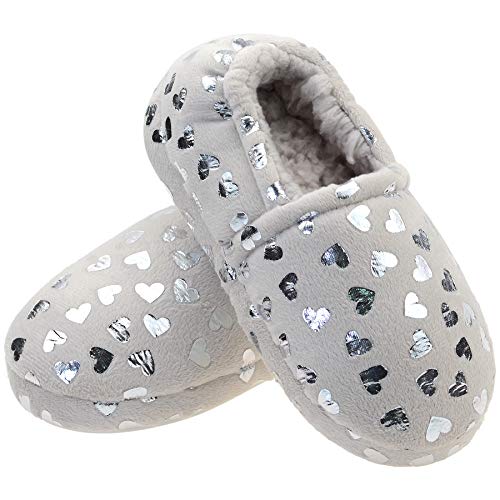 Warm slippers with silver hearts
