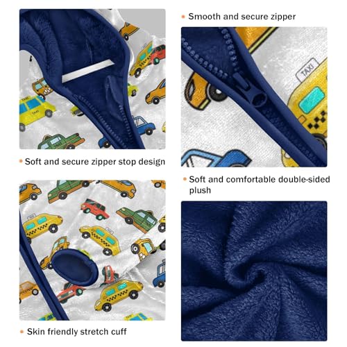 Image of Boys Fleece Jacket Hooded Autumn Winter Long Sleeve Thick Warm Outerwear;3-10 Years Kids Cute Fuzzy Jacket