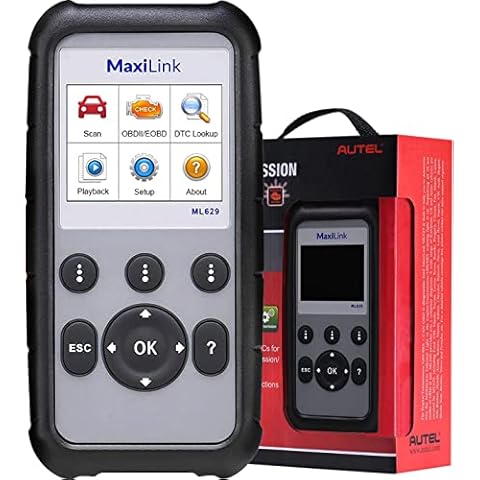 Autel OBD2 Scanner Car Diagnostic Tool MaxiLink ML629 Car Code Reader Check Engine ABS SRS Transmission Diagnostic Scan Tool with Auto VIN, Ready Test, DTC Lookup Cover