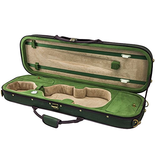 SKY 4/4 Full Size Violin Oblong Case Lightweight with Hygrometer Green/Green Khaki