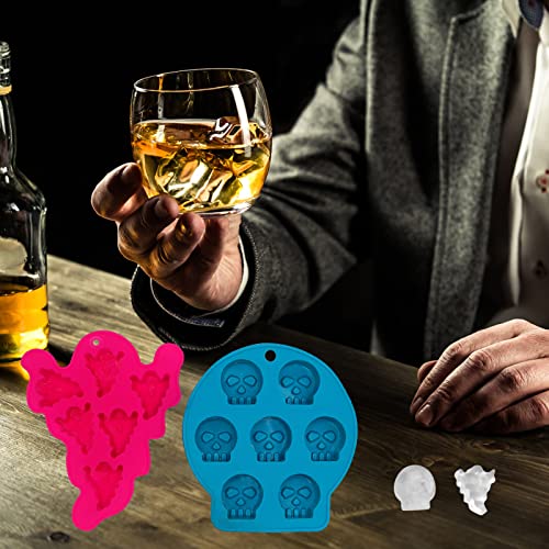 Molde de hielo Halloween calavera y fantasma de silicona miniatura 4