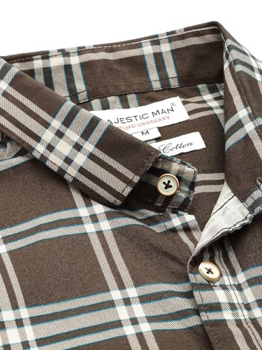 Image of Majestic Man Slim Fit Short Sleeve Checked Pure Cotton Casual Shirt