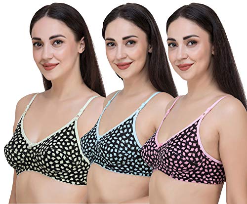 Image of Fasense Women's Cotton Leaf Print Medium Coverage Wire Free Non Padded Bra