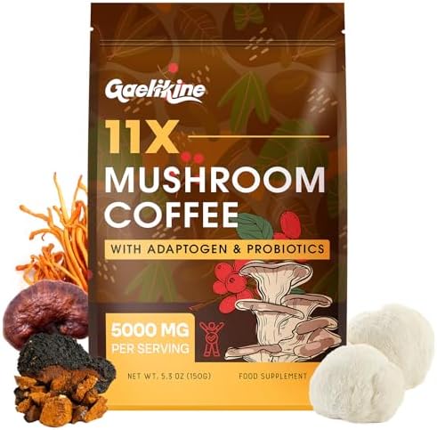 Mushroom Coffee Blend with Functional Mushrooms, Instant Arabica ...