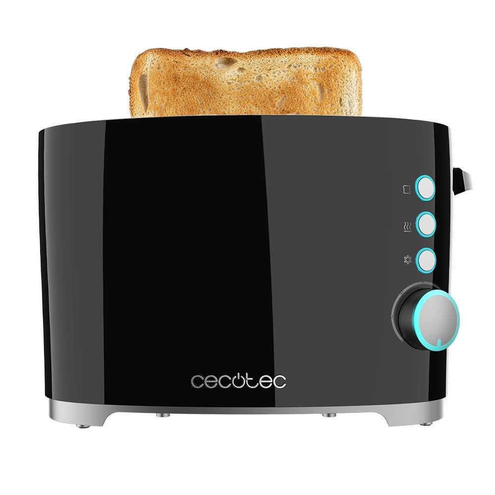 Cecotec Toast&Taste Double B, 650 W di potenza, doppia scanalatura per 2 toast, spegnimento e pop-up automatico, raccogli briciole, sistema di estrazione, include pinzette