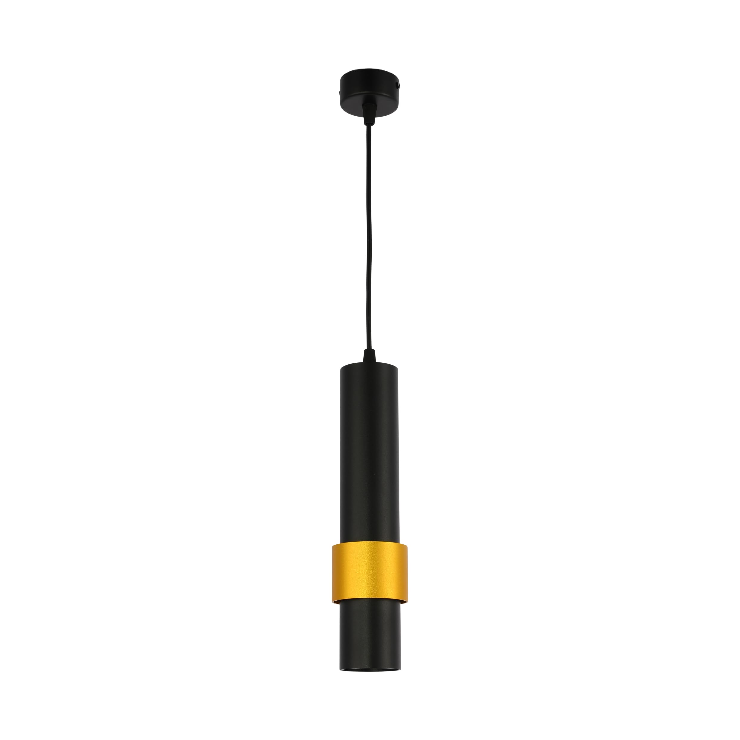 Tekled Gold Myhome Sleek Cylinder Pendant Downlight | Gu10 Compatible Hanging Adjustable Lighting Fixture | For Modern Living Rooms Dining Areas Cafes Restaurants | (Bulb Not Included)
