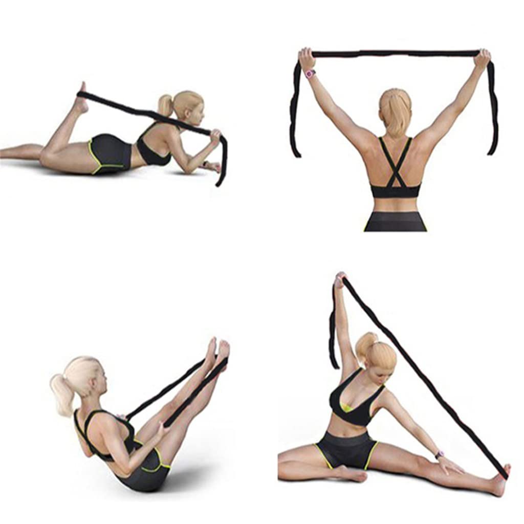 Cinturón de Tira de Yoga poliesterlatex elástico Bucle de Banda de Estiramiento Pilates de Yoga Gimnasia Bandas de Resistencia al Ejercicio de Fitness