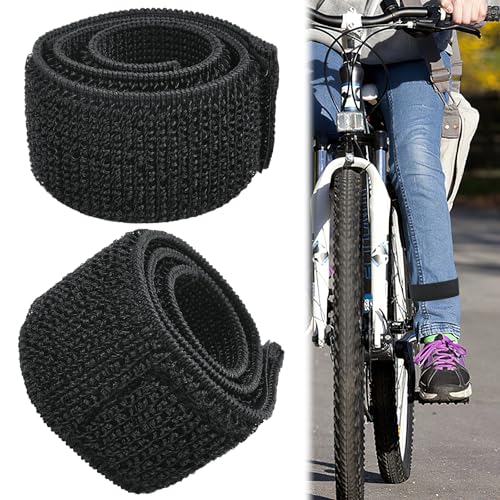 2 PCS Serre Pantalon Velo, Pince Pantalon Velo Brassard Sécurité Noir, Élastique Pince à Vélo pour Pantalon Femme Hommes, Velcro Clips de Jambe Pantalon...