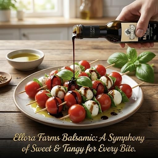 Miniatura 2 de Ellora Farms, Vinagre balsámico envejecido grueso con infusión de granada, sin azúcar añadido, sin conservantes, fruta real, botella de vidrio, 8.45