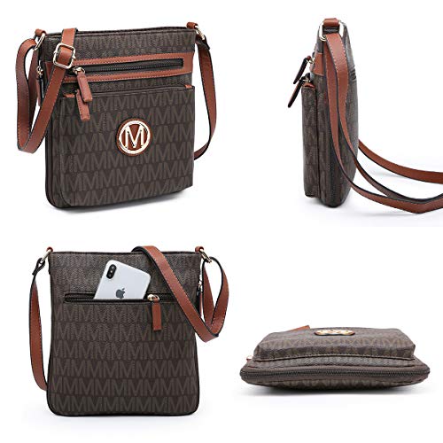 Crossbody Bags for Women Travel Vegan Leather Multi Zip Pockets Crossbody Purses Trendy Monogram Shoulder Bags3