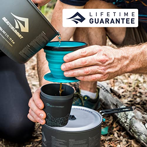 Sea to Summit X-Brew Collapsible Camping Coffee Dripper with Reusable Steel Filter, Pacific Blue