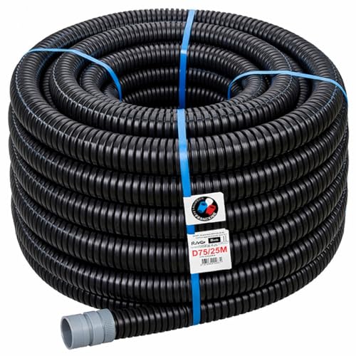 Gaine TPC Flexichoc IK10 ignifugée Noire Ø 75 mm 25 m PP IP44 750 N 20 J NF OUTILE
