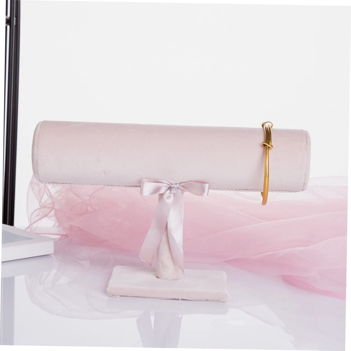Holibanna Bracelet Display Holder Bangle Storage Single Tier T-bar Stand Towers Necklace Jewelry Holder for Jewelry Wrist Watch Organization Pink