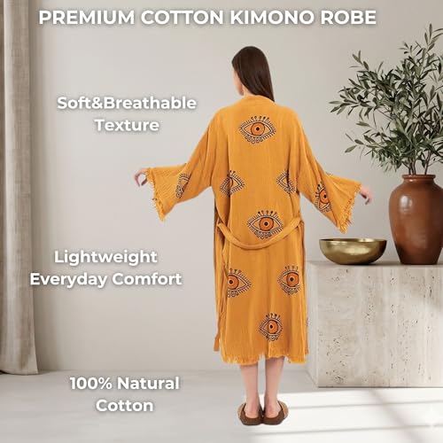 Image of Evil Eye Kimono Robe - Beach Kimono Coverups for Woman