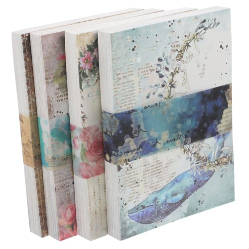 Hemobllo Papel Vintage para Scrapbooking Kit de Libros con Diseños Decorativos para Manualidades DIY Álbumes Recortes Suministros Diarios de Papel Decoupage