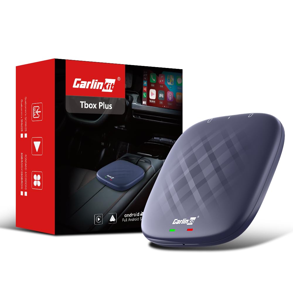 Carlinkit Tbox Plus Android 13 (8GB+128GB) Ai Car Box, 3-in-1 Wireless CarPlay/Android Auto with Enhanced Streaming for Car Entertainment System (Netflix/YouTube/Shahid)